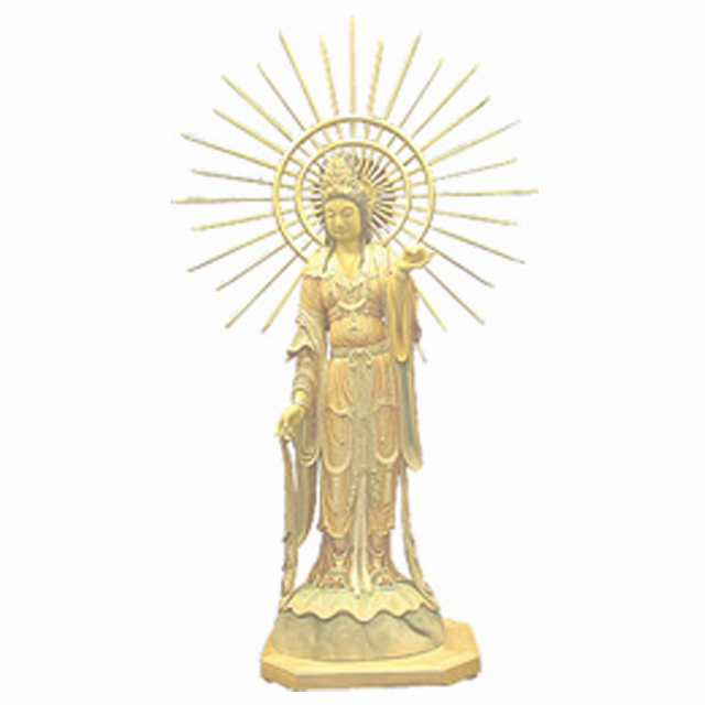 楠製吉祥天 裁金彩色