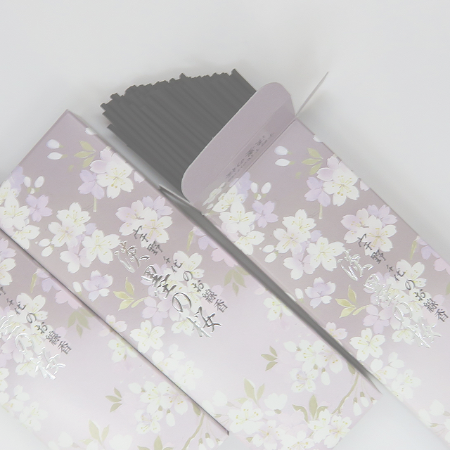 宇野千代の線香「淡墨の桜」（桐箱浮き蝋燭セット）